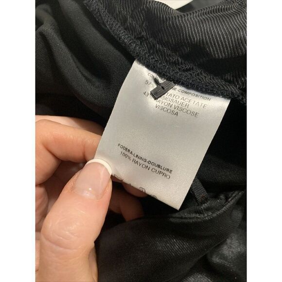 Gucci Authentic Solid Black Shine Fabric High Rise Straight Leg Pants 44 8 Med - Picture 8 of 10